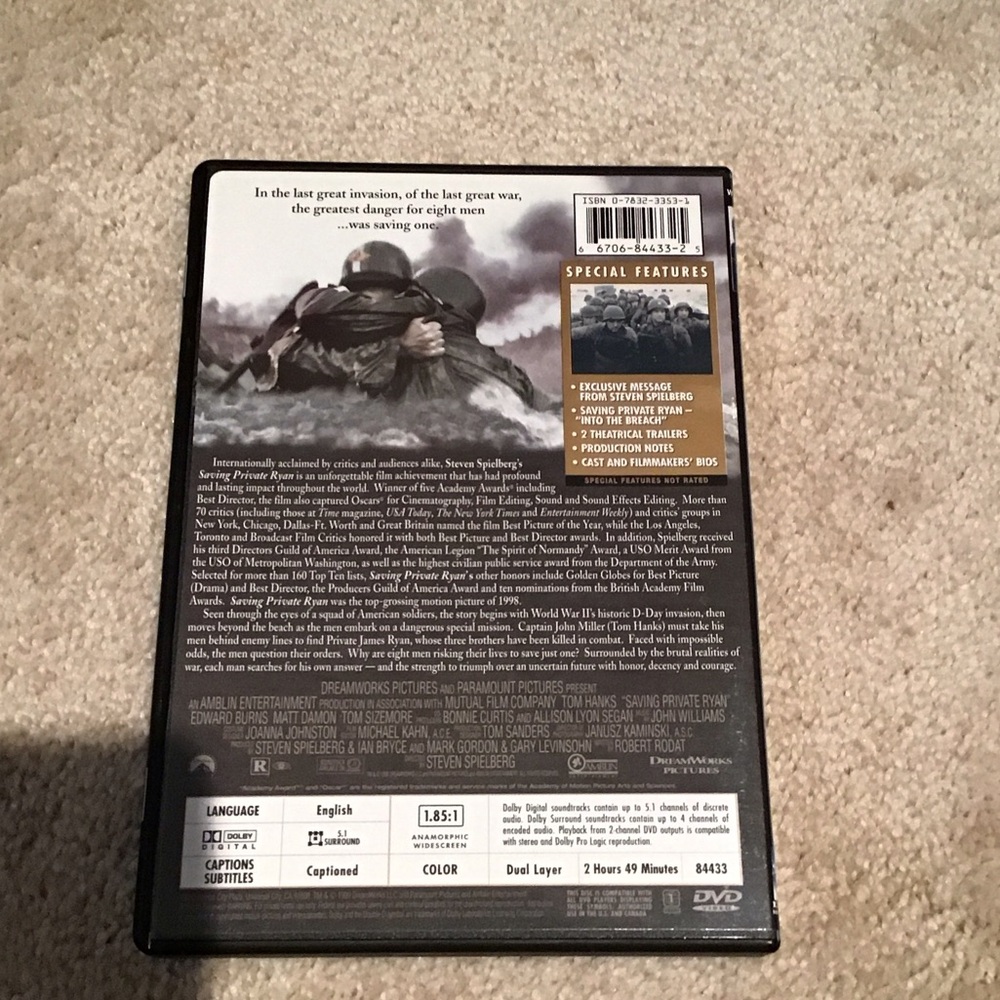 Gold DVD Case - Saving Private Ryan - 5 for $5 - Picture 4 of 6